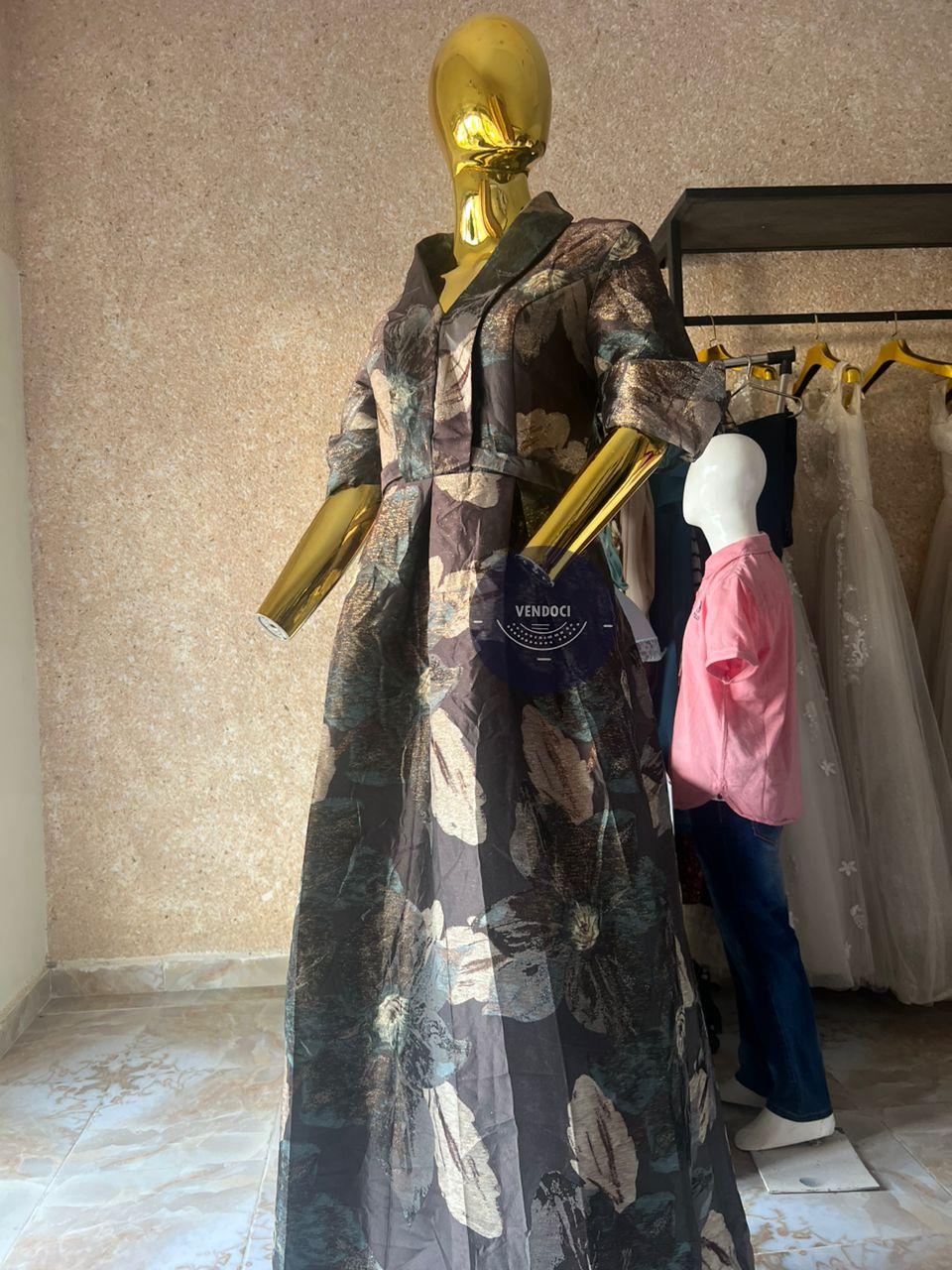 Robe Longue à Motifs Floraux